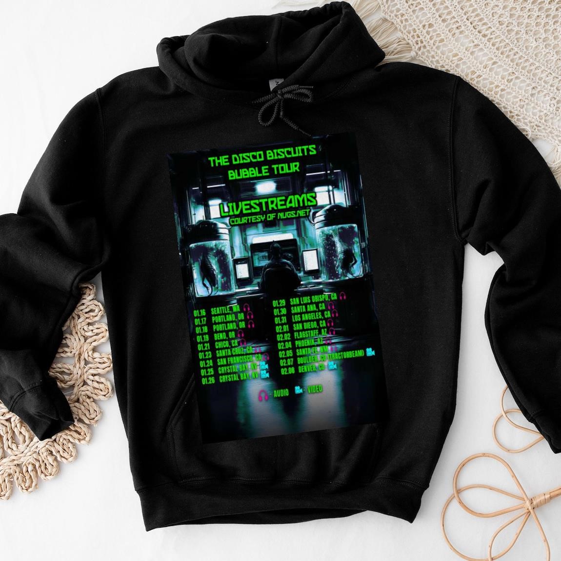 Official The Disco Biscuits Bubble West Coast Tour 2025, The Disco Hoodies