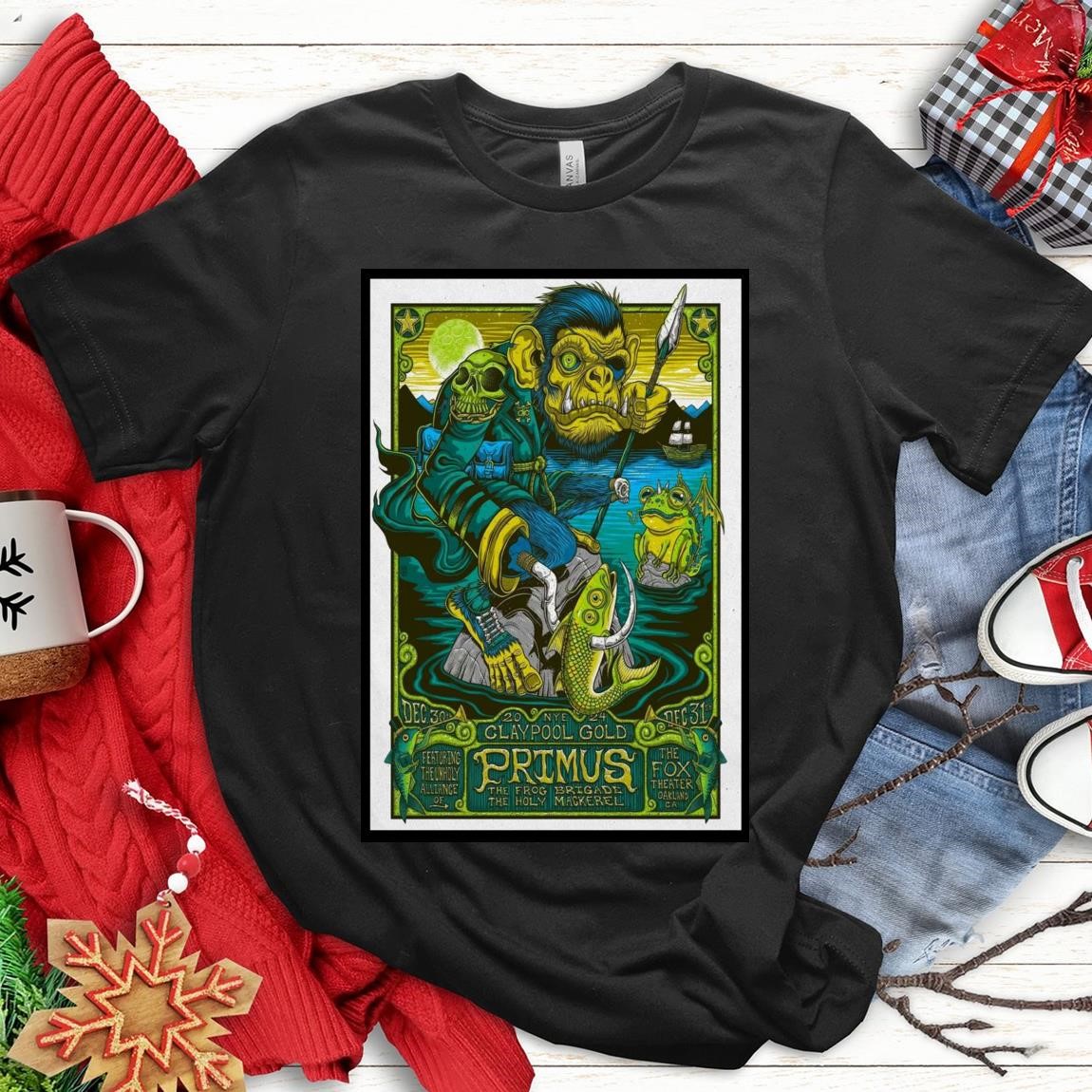 Official Primus Tour Frog Brigade Dec 2025 Holy Mackerel, Primus Tour T-Shirts