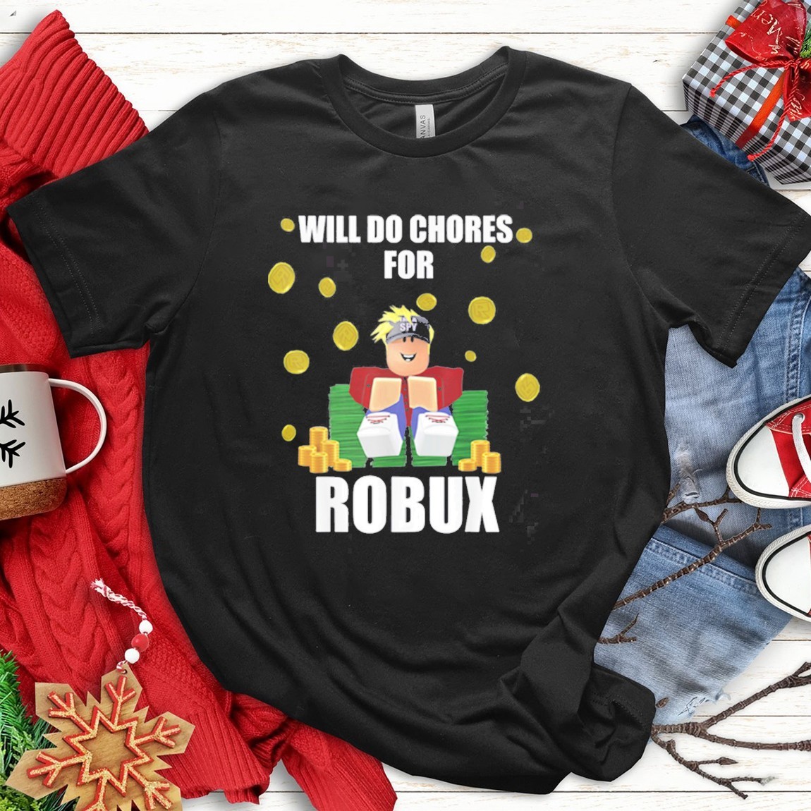 New Official Hot Gamer Will Do Chores for Robux Noob & Professional, Hot Gamer T-Shirts
