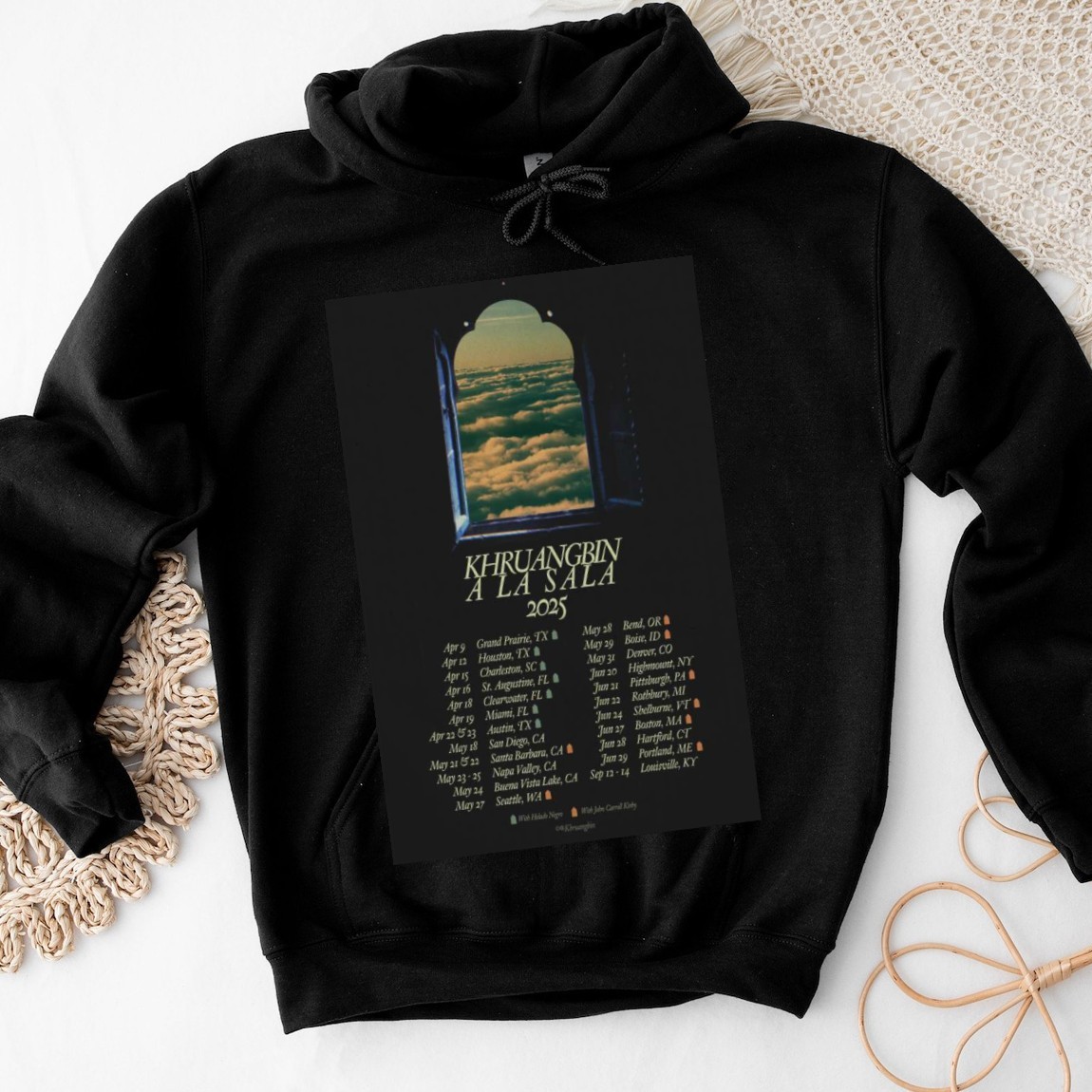 New Official Khruangbin A La Sala Tour 2025, Khruangbin Hoodies