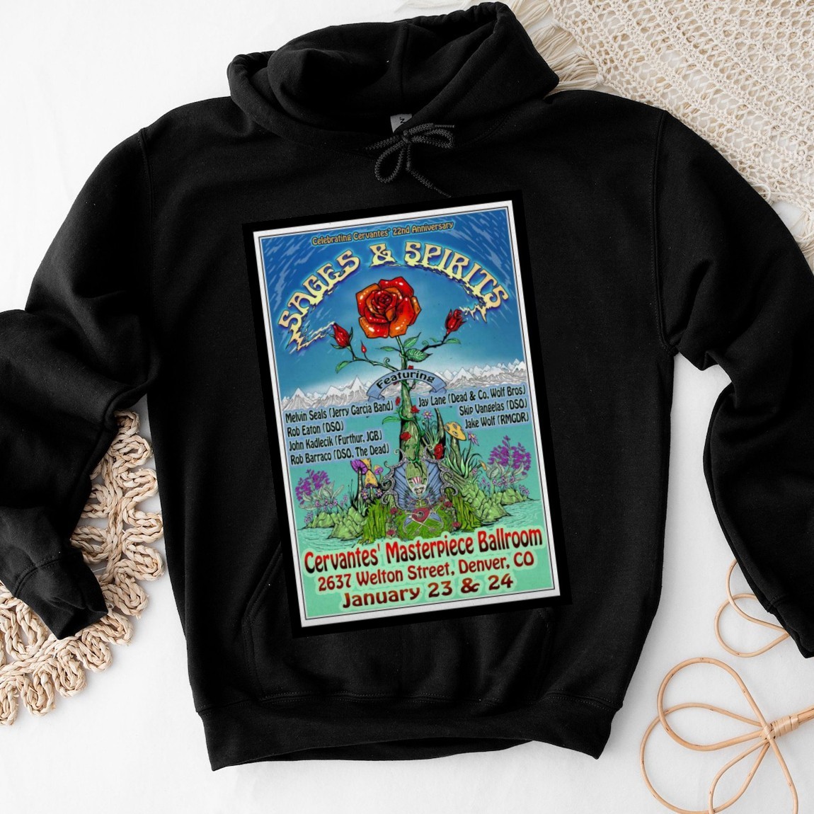 New Official Sages And Spirits Jan 23-24 2025 At Cervantes Tour, Sages And Spirits Hoodies