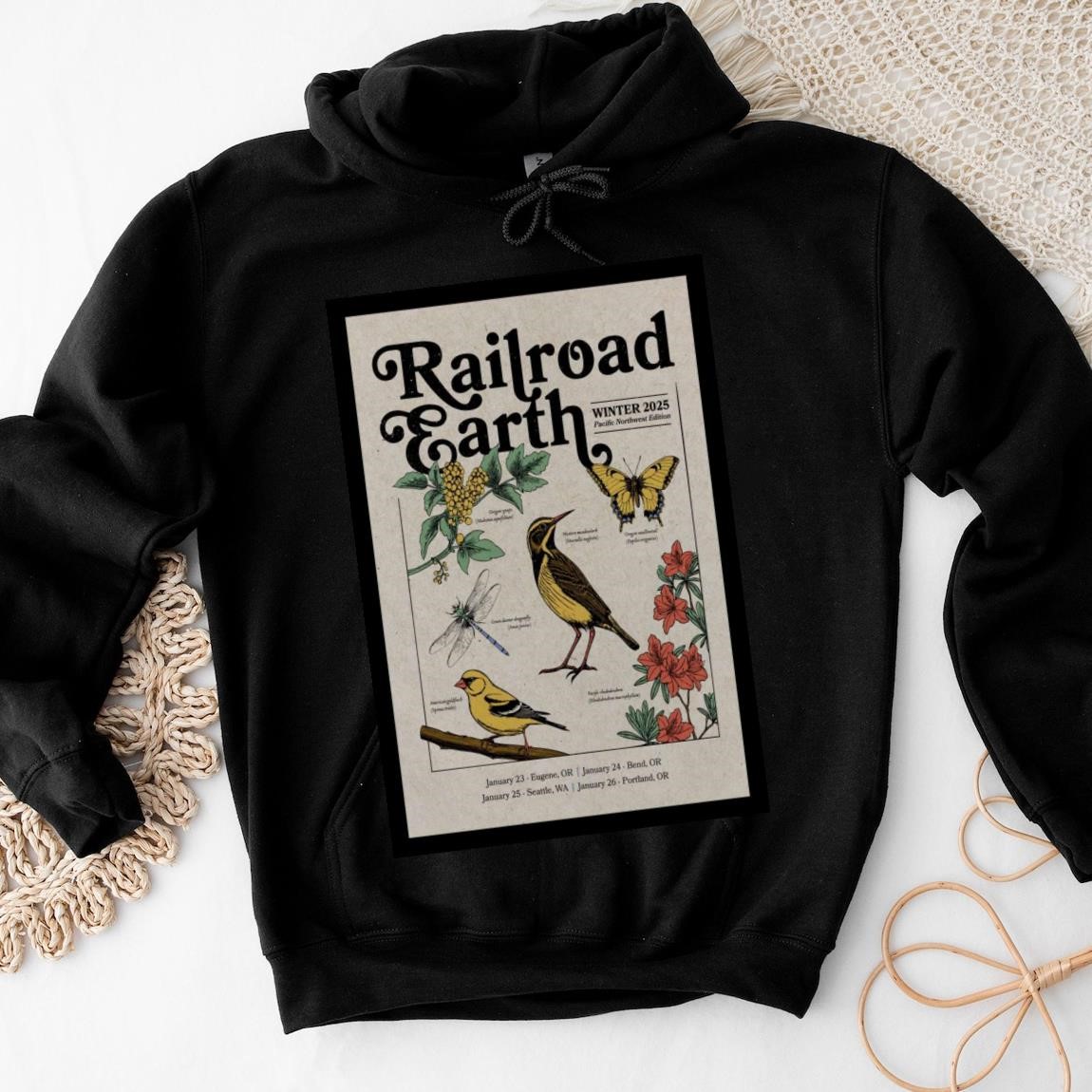 New Official Railroad Earth 2025 Tour Winter, Railroad Earth Hoodies