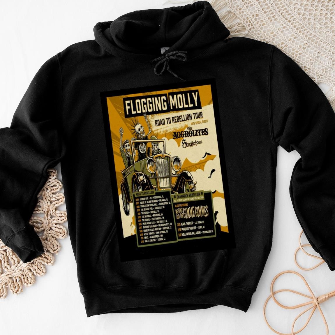 New Official Flogging Molly Road To Rebellion 2025 Tour, Flogging Molly Hoodies