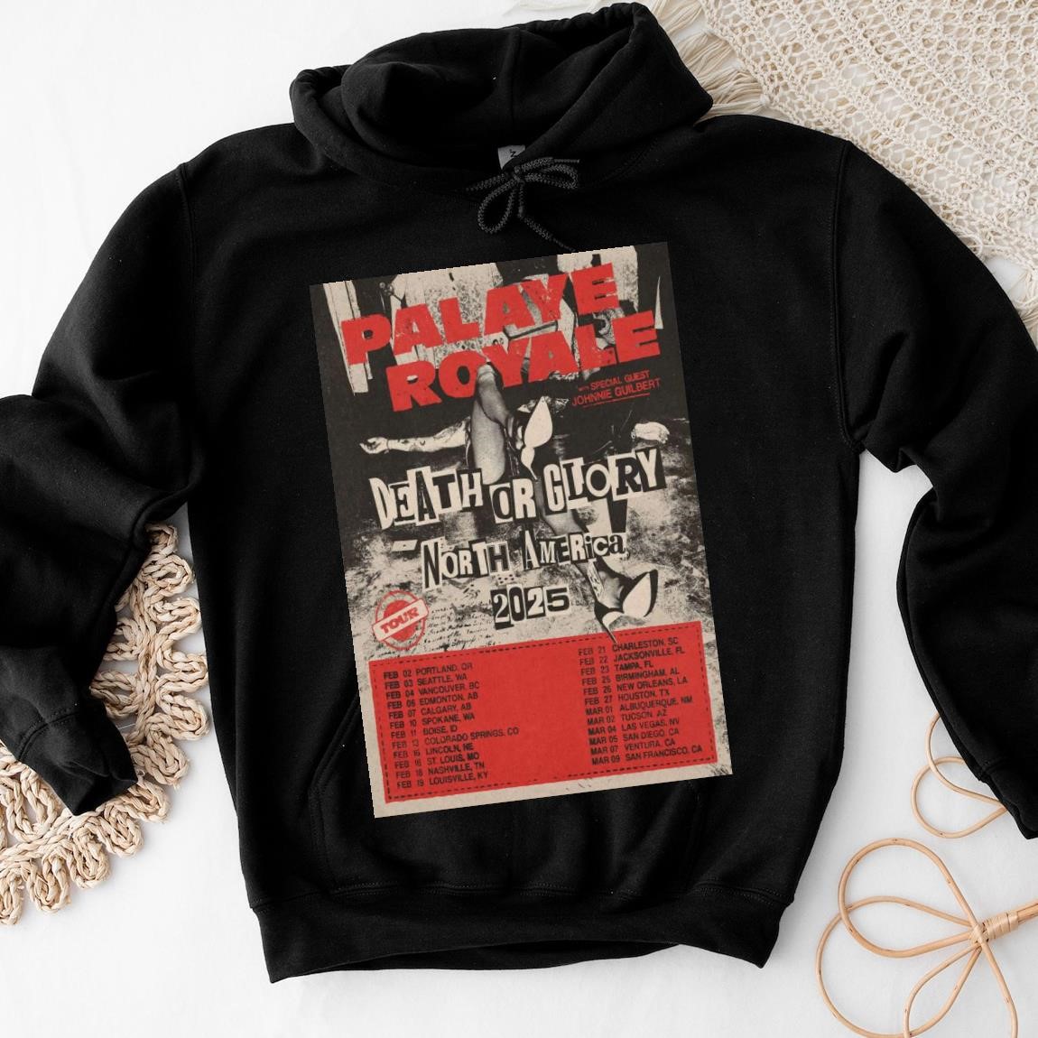 Official The Band Palaye Royale 2025 Death Or Glory World Tour, The Band Hoodies