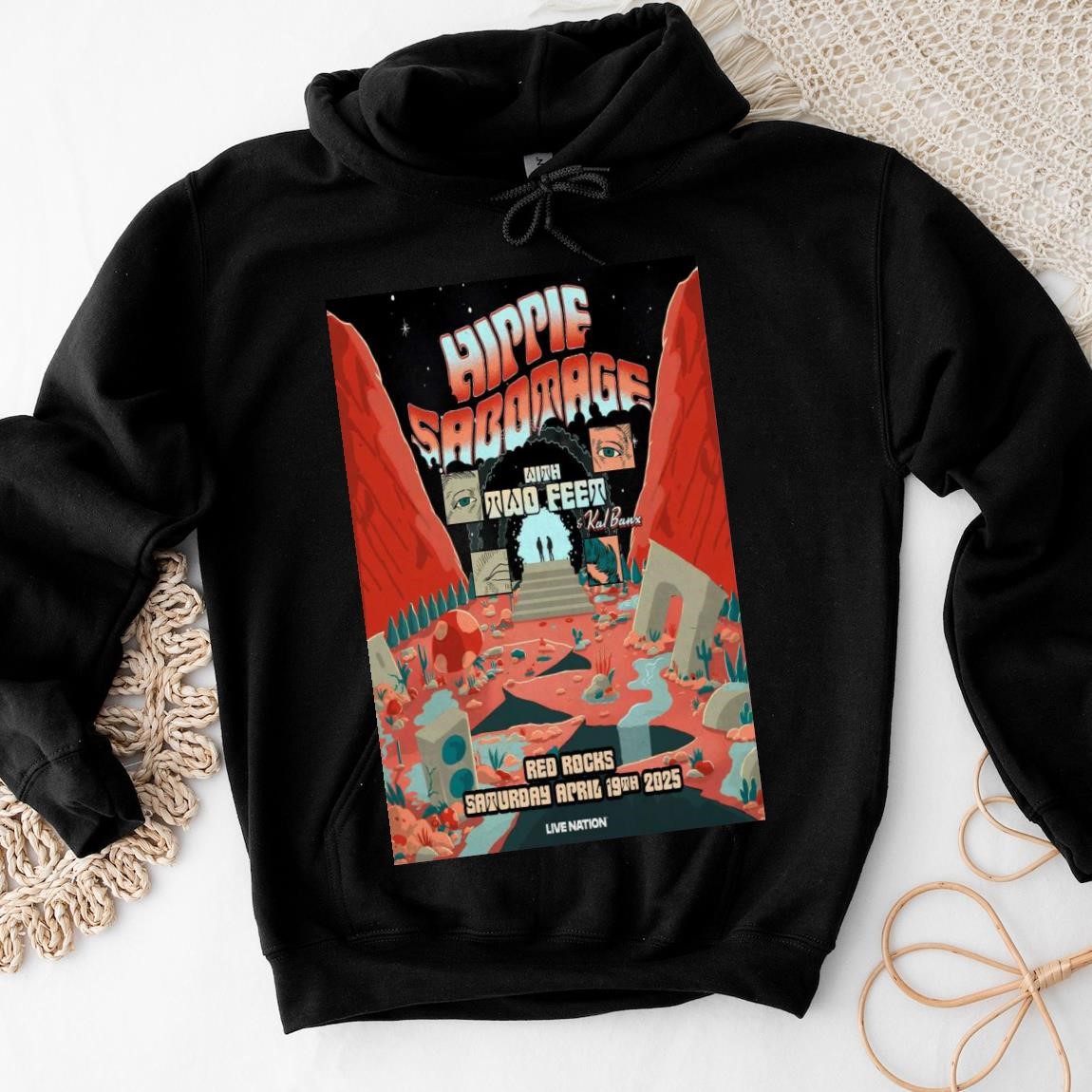 Official Hippie Sabotage April 19 2025 Red Rocks Amphitheatre, Hippie Sabotage Hoodies