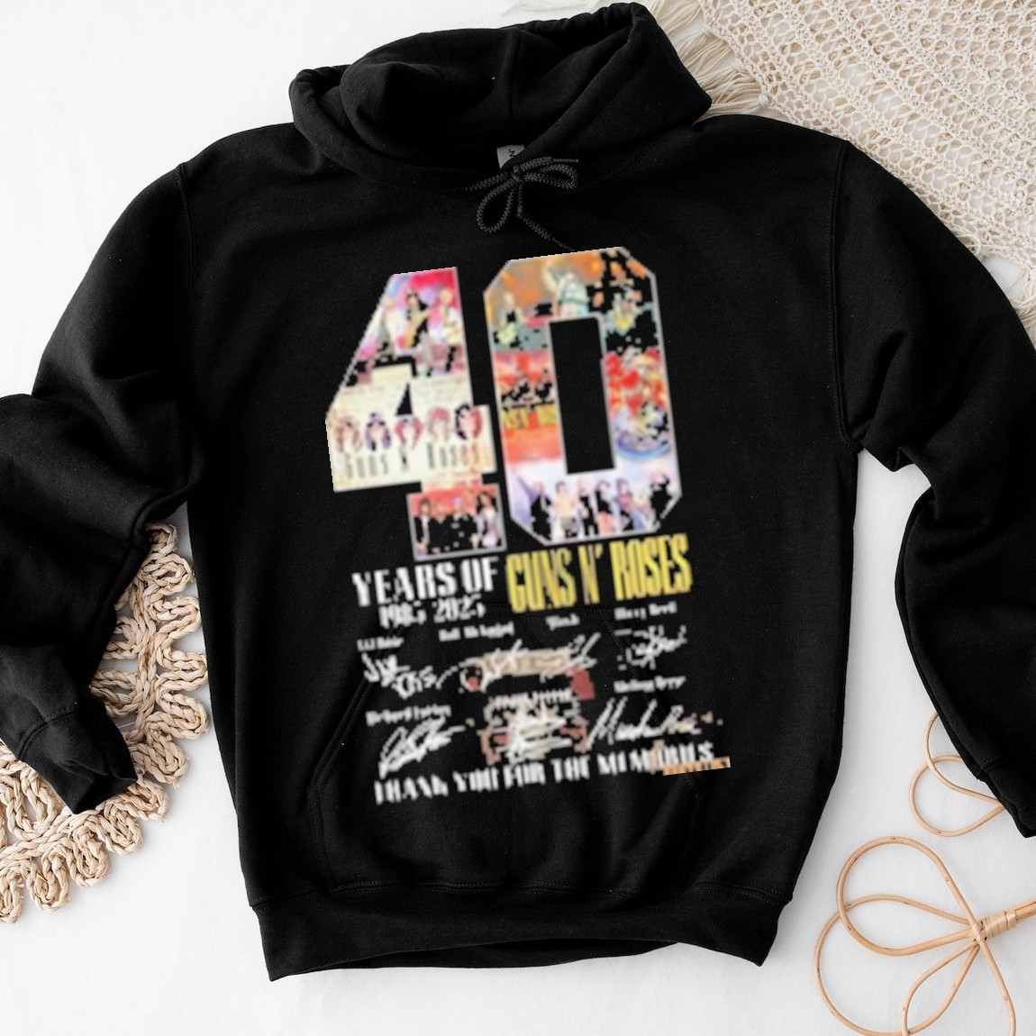 Official 40 Years Of 1985 2025 Guns N Roses, Guns N Roses Hoodies