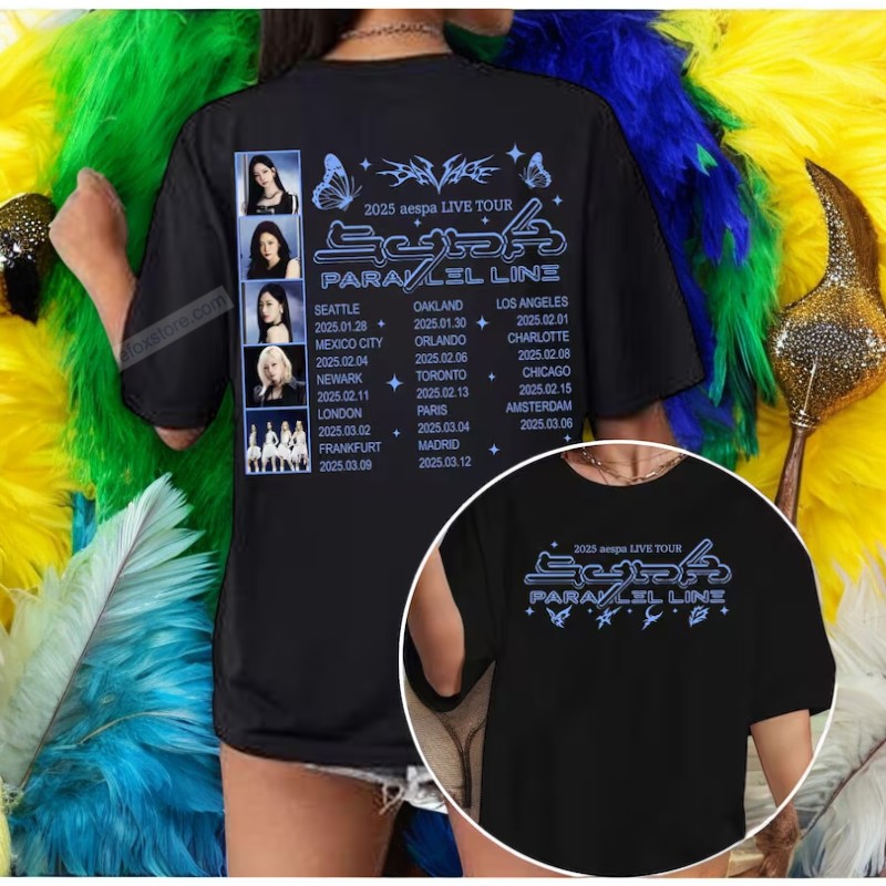 Aespa Synk Parallel Line World Tour 2025 Music, Aespa Synk Parallel T-Shirt