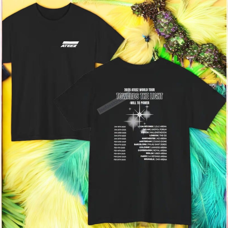 2025 Ateez World Tour Towards The Light Will To Power, 2025 Ateez World T-Shirt