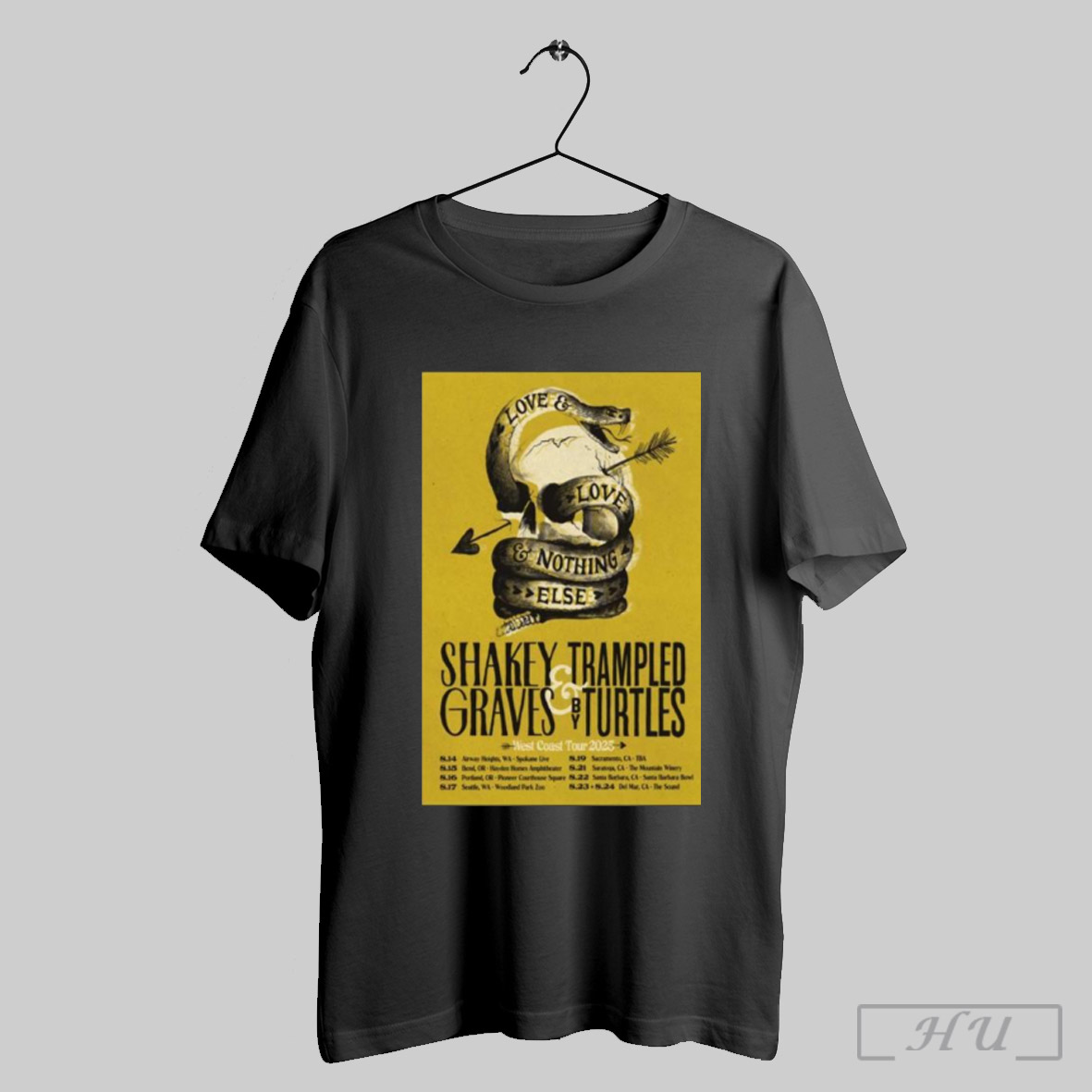 Shakey Trampled Graves By Turtles West Coast Tour 2025, Shakey Trampled Graves T-Shirt