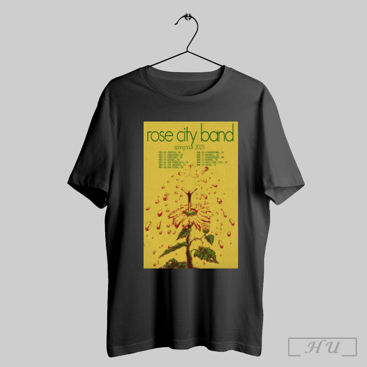 Official Rose City Band Tour Spring Feb And Mar 2025, Rose T-Shirt