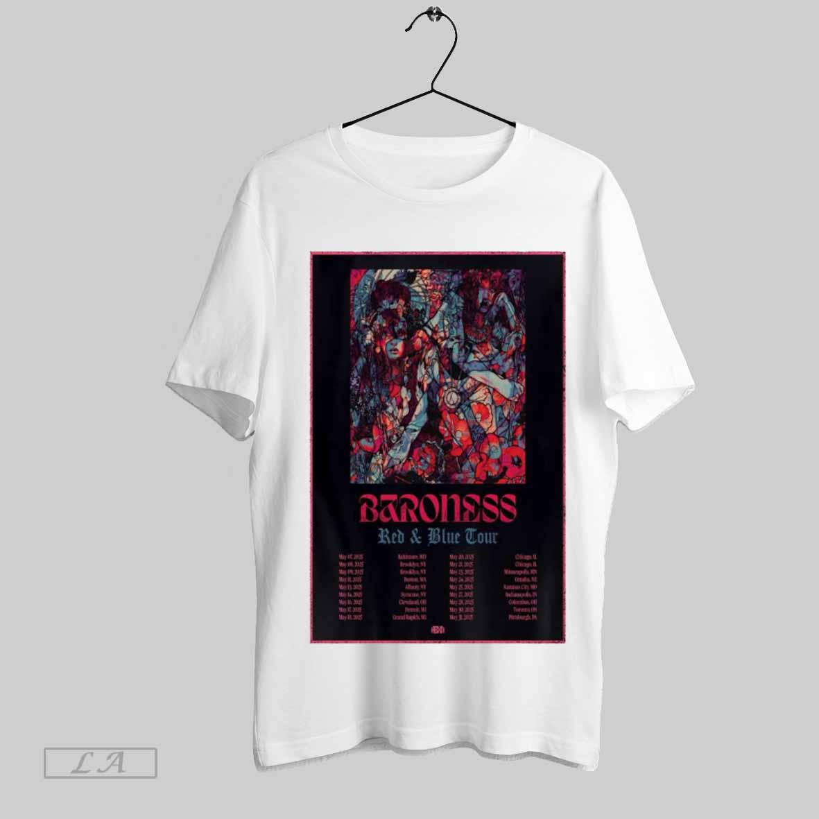  Baroness Red And Blue North American Tour 2025Unisex, Baroness T-Shirt