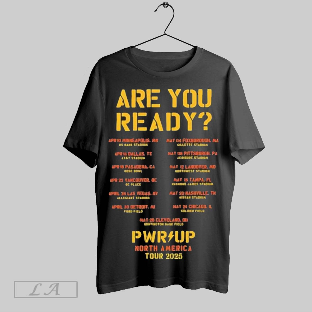 New Acdc Are You Ready Pwr Up North America 2025 Tour, Acdc Are T-Shirt