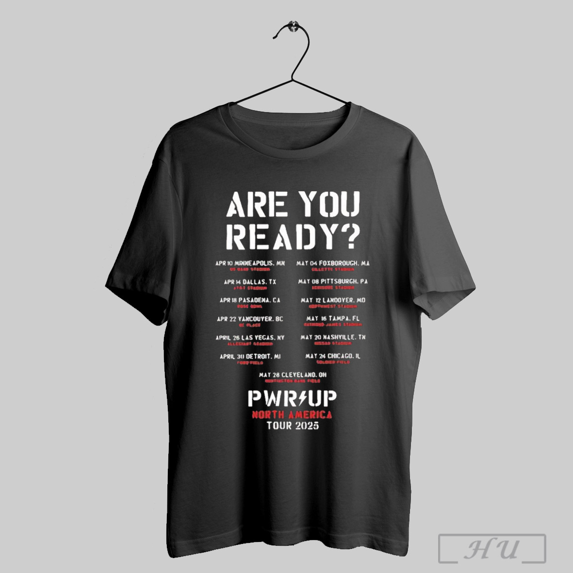 New Trendy Acdc Are You Ready Pwr Up North America 2025 Tour, Acdc Are T-Shirt