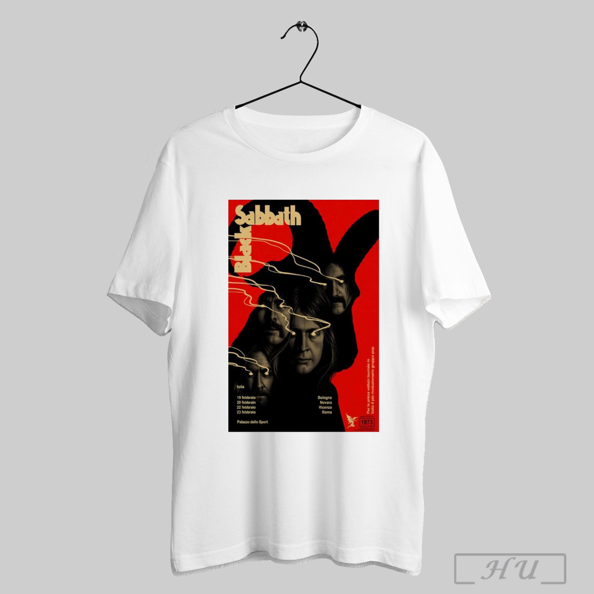 New Black Sabbath Italy Feb 2025, Black T-Shirt
