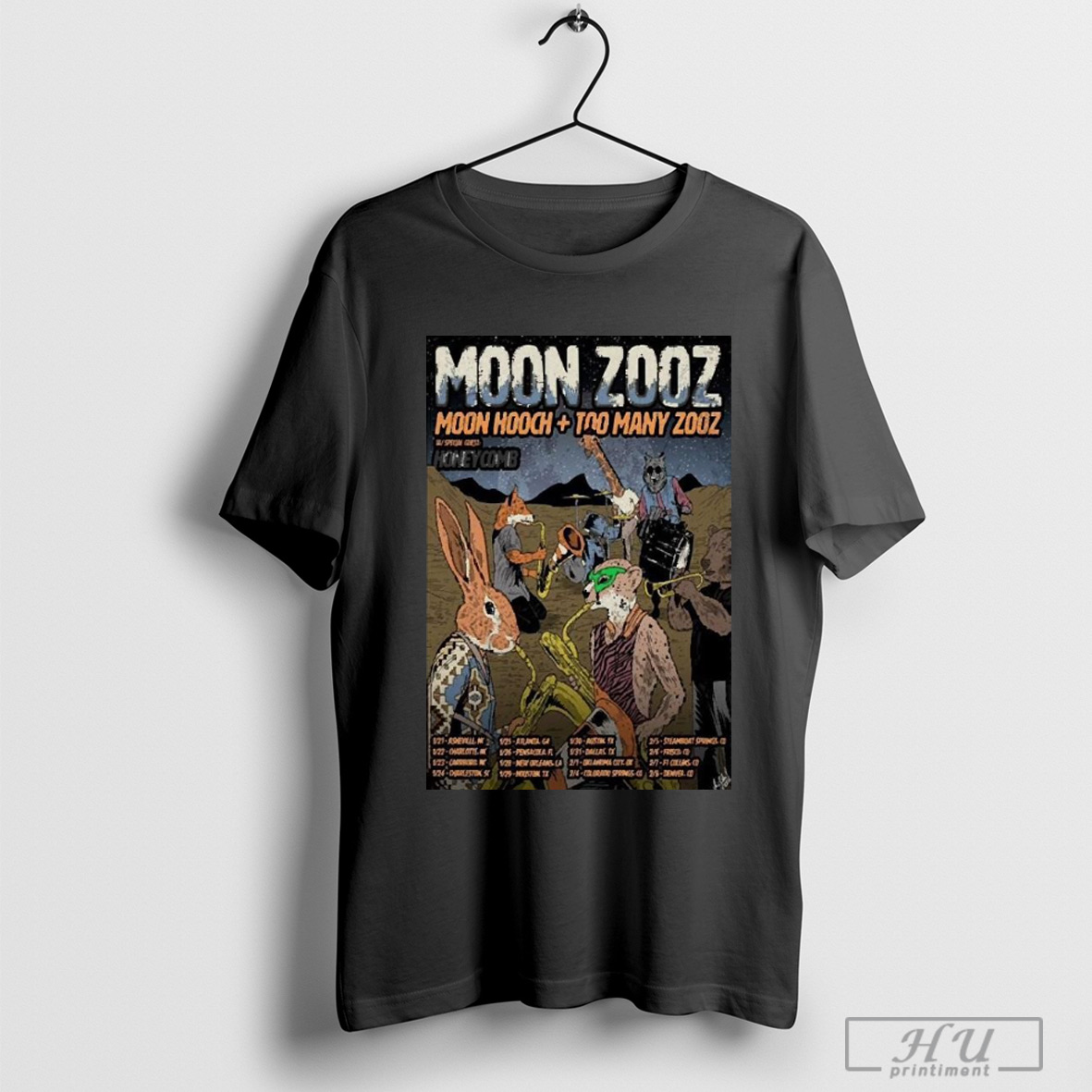 New Moon Hooch Too Many Zooz Moon Zooz Tour 2025 And Tee, Moon Hooch Too T-Shirt