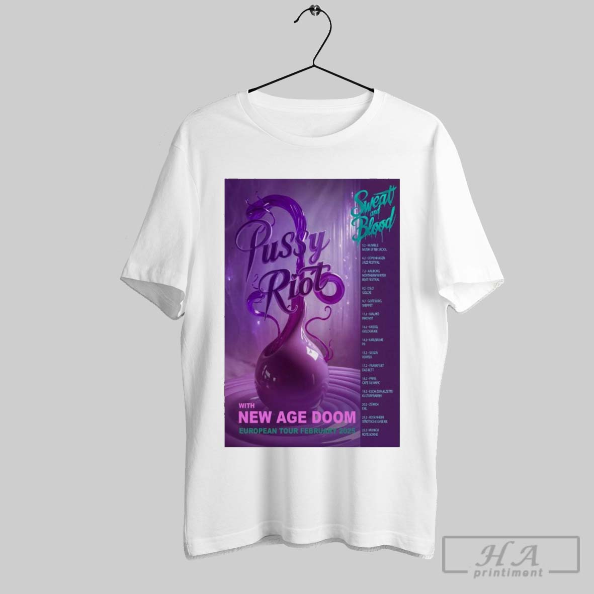 Official Sweat And Blood European Tour Feb 2025 With New Age Doom, Sweat T-Shirt