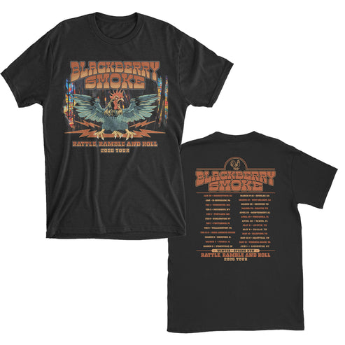 New Blackberry Smoke 2025 Winter Spring Tour, Backberry Smoke T-Shirt