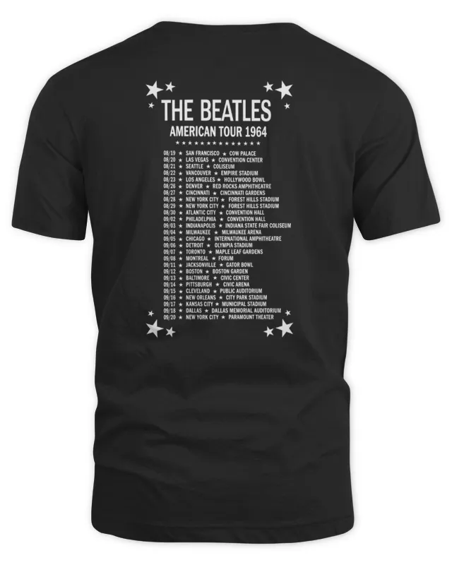 New The Beatles Merch Store First American Tour 1964 T-Shirt