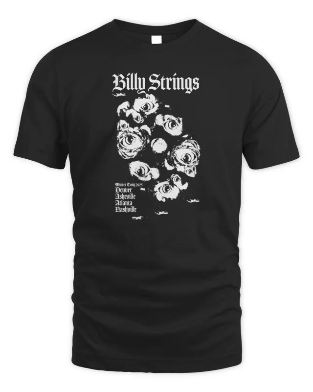 New Billy Strings Store Merch Winter Tour 2025 Floral Gaze T Shirt