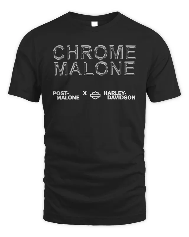 New Post Malone Merch Post Malone X H-D Chrome Malone T-Shirt