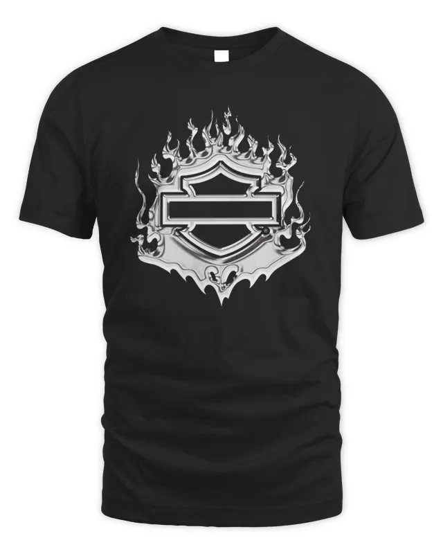 New Post Malone Merch Post Malone X H-D Flaming Bar & Shield T-Shirt