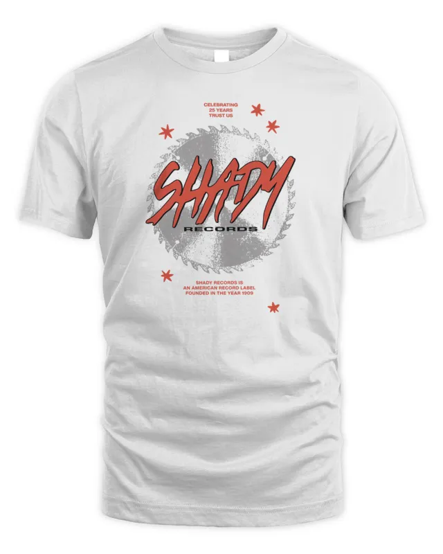 New Slim Shady Eminem Merch Shady Records 25th Anniversary Saw T-Shirt