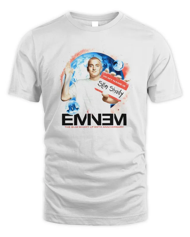 New Eminem 25Th Anniversary Merch Sslp25 Name Tag T-Shirt