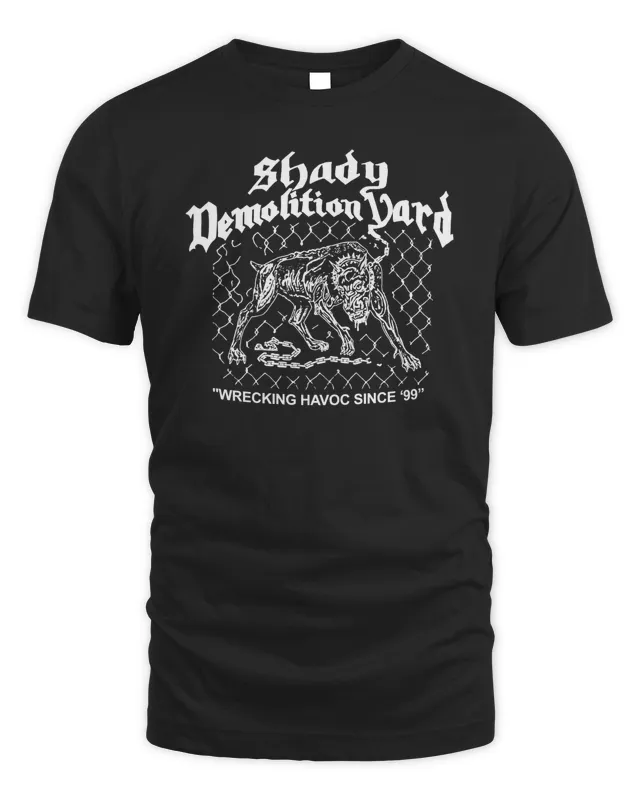 New Eminem Merch Shady Demolition Junkyard Dog T-Shirt