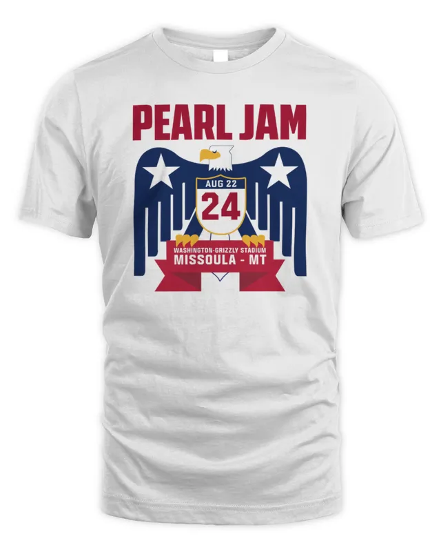 New Pearl Jam Missoula Merch Tour Eagle T-Shirt