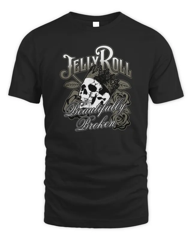 New Jelly Roll Merch Skull And Roses T-Shirt