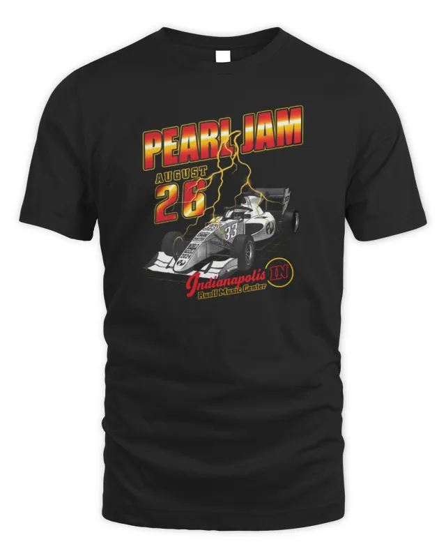 New Official Pearl Jam Merch Indianapolis Car T Shirt