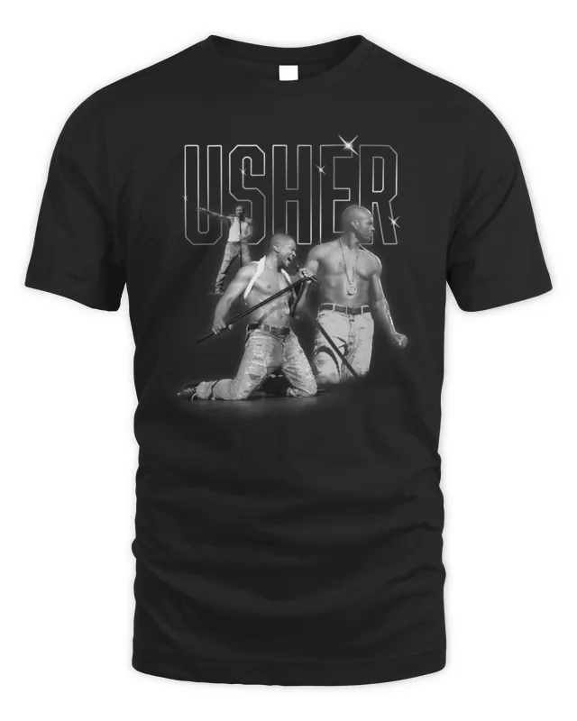 New Official Usher Tour Merch Usher Date Back Tour T-Shirt