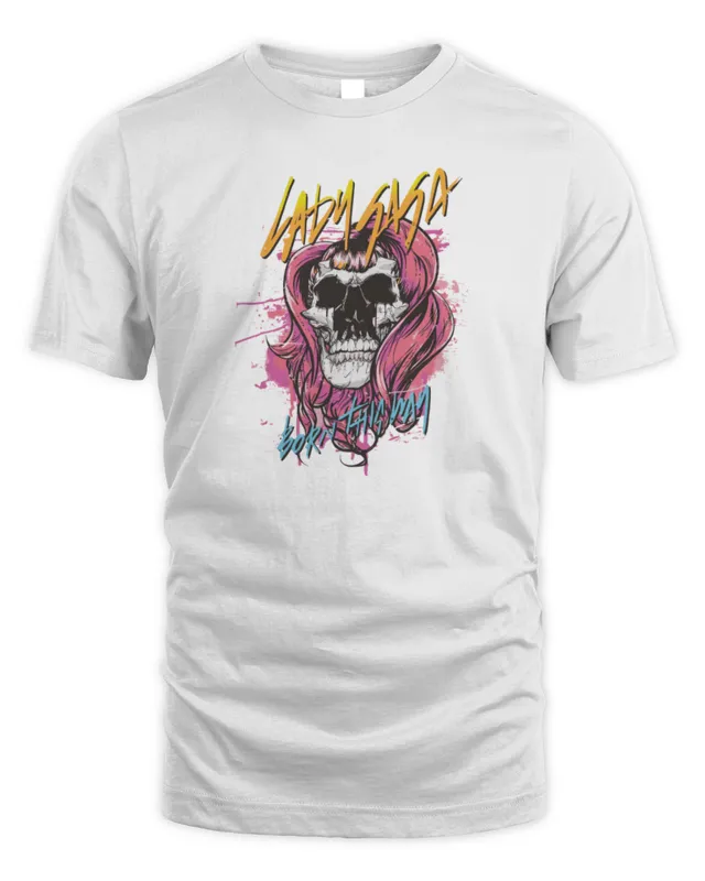 Lady Gaga Merch Born This Way Skull T Shirt