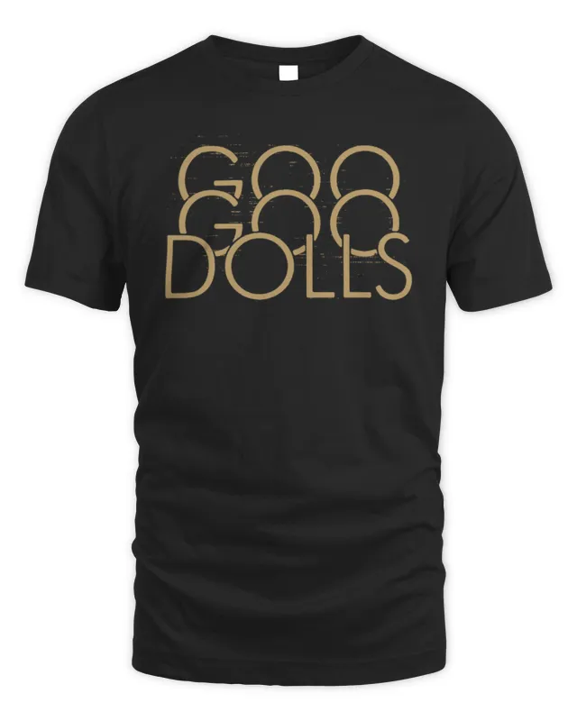 New Goo Goo Dolls Official Store Stacked Gold Logo T-Shirt