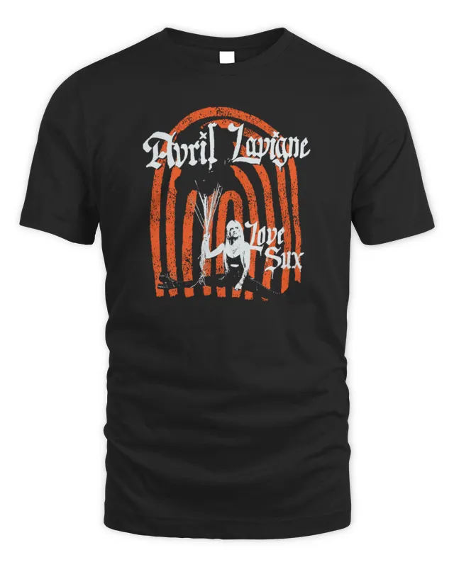 New Avril Lavigne Store Love Sux Red Rainbow T-Shirt