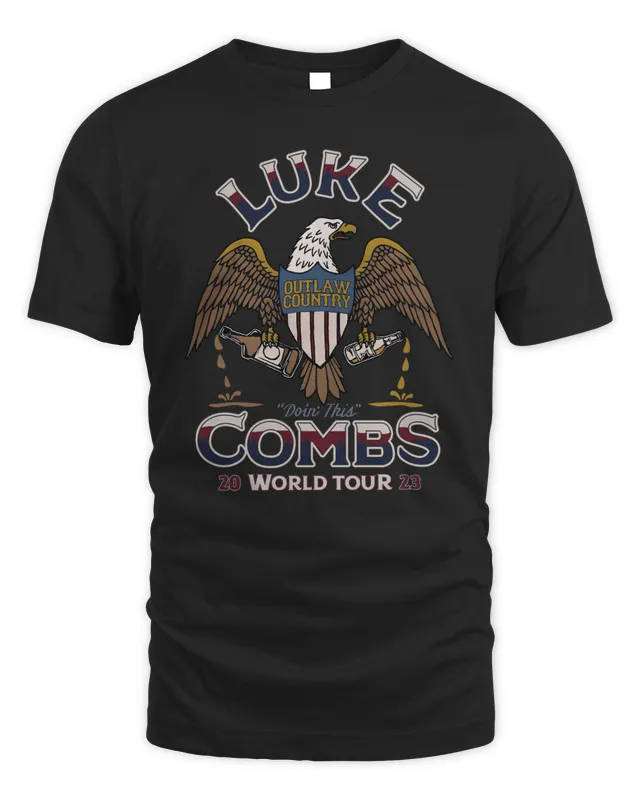 New Luke Combs Merch Eagle World Tour T Shirt