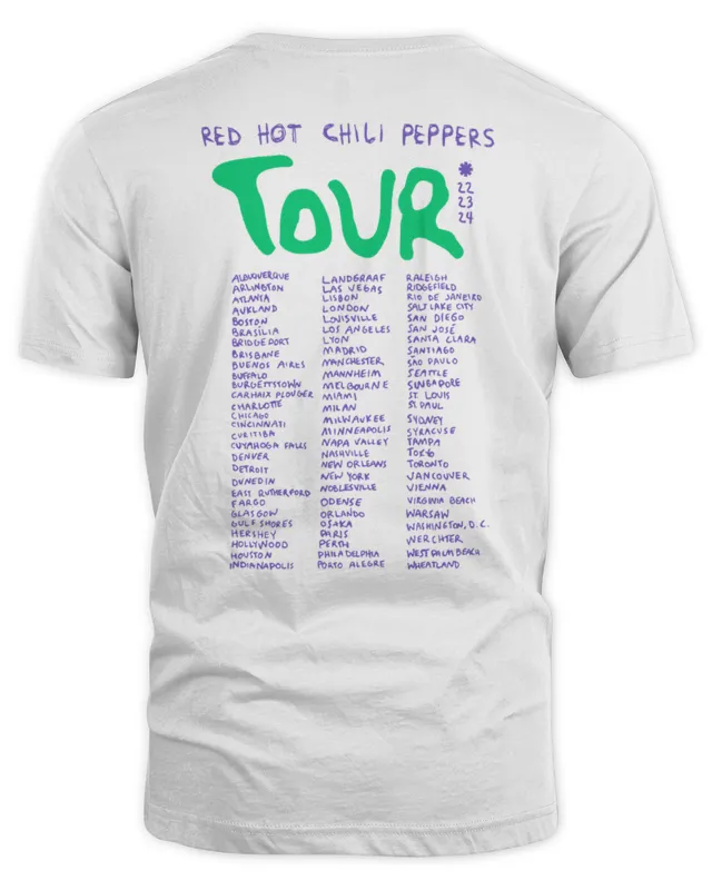 Rhcp Merch Red Hot Chili Pepper Tour T-Shirt