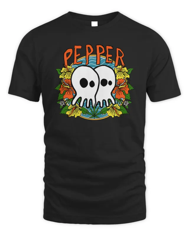 Pepper Band Merch Skullconut Flowers T-Shirt