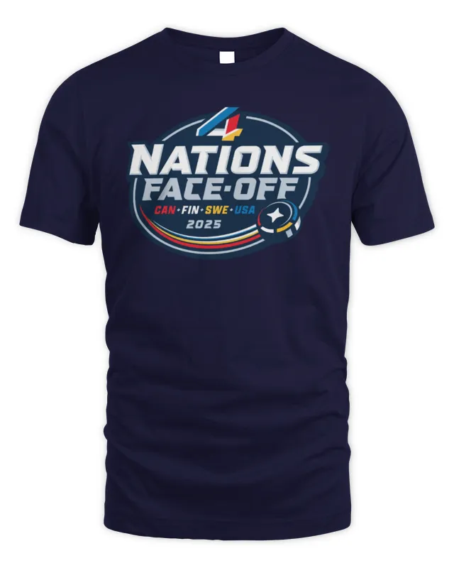 New Nhl 2025 4 Nations Face-Off Logo Shirt Navy