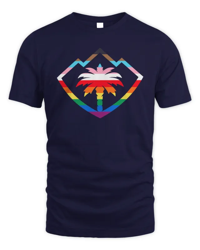 New Coachella Valley Firebirds Palm Tree Design Pride Banner Navy Tee