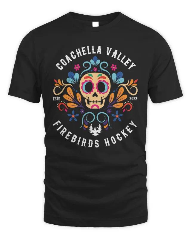 New Coachella Valley Firebirds Da de Los Muertos CC Black Tee