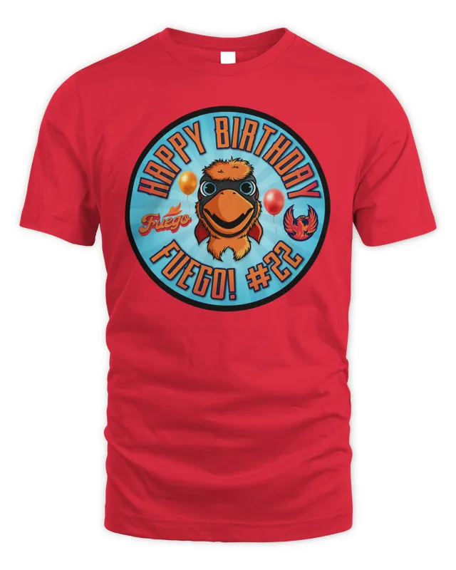 New Coachella Valley Firebirds Fuego Birthday Tee Red