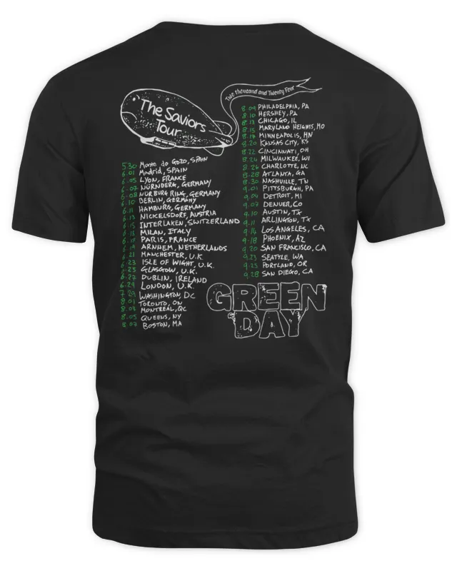 New Green Day Merch Riot Trio The Saviors Tour Tee