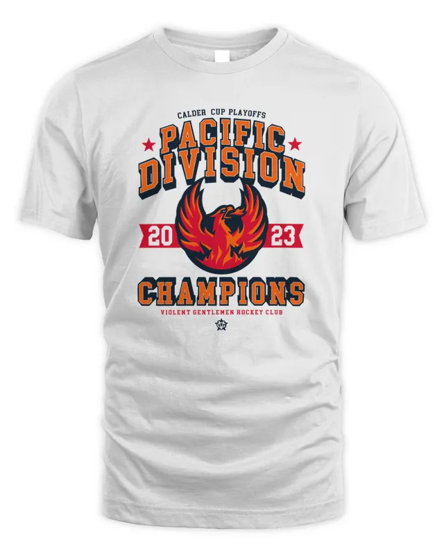 New Coachella Valley Firebirds Shop Calder Cup Playoffs Pacific Division Champs T Shirt