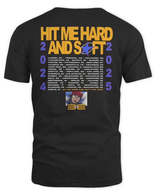 Billie Eilish Merch Hit Me Hard And Soft World Tour Shirt Black