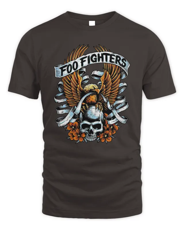 Foo Fighters Rock Band Skull And Eagle Tee Shirt