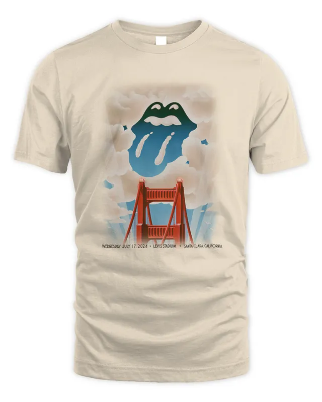 The Rolling Stones Shop The Show At Levi Stadium On July 17 Golden Gate Bridge Artwork Santa Clara, Ca Tee