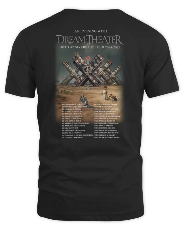 An Evening With Dream Theater 40th Anniversary Tour 2024 -2025 Official T Shirt