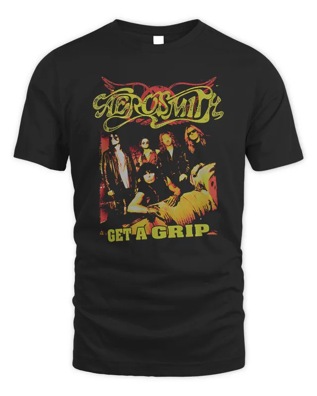 New Aerosmith Merch Store Get A Grip Black T-Shirt