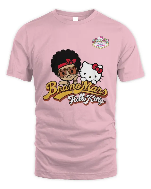 Bruno Mars Hello Kitty New Collaboration Fan T-Shirt